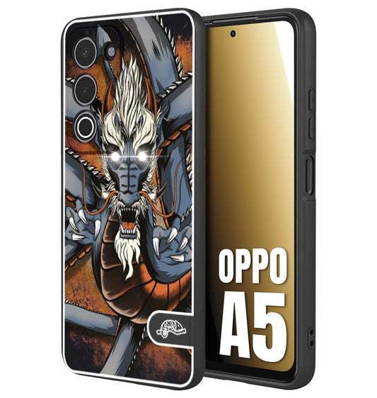 CUSTOMIZZA - Custodia cover nera morbida in tpu compatibile per Oppo A5 drago giapponese tattoo japan dragon