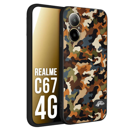 CUSTOMIZZA - Custodia cover nera morbida in tpu compatibile per Oppo C67 4G camouflage mimetico militare moderno blu marrone beige