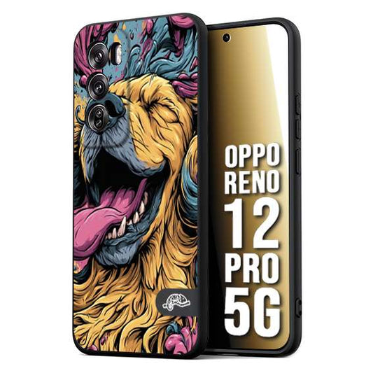 CUSTOMIZZA - Custodia cover nera morbida in tpu compatibile per Oppo Reno 12 PRO 5G Negroni cocktail teschio illustrazione rosso arancia ghiaccio piccante street art fumetto
