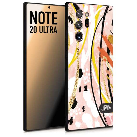 CUSTOMIZZA - Custodia cover nera morbida in tpu compatibile per Samsung NOTE 20 ULTRA fiori astratti donna zebrato leopardato fantasia dorata gialla rosa colorata