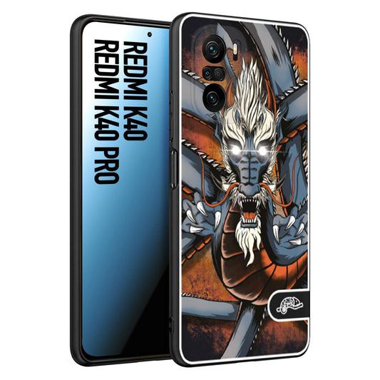 CUSTOMIZZA - Custodia cover nera morbida in tpu compatibile per Xiaomi Redmi K40 - K40 Pro drago giapponese tattoo japan dragon