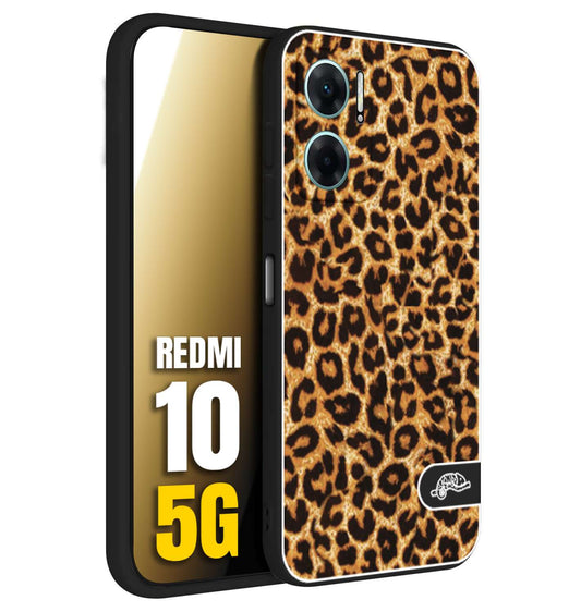 CUSTOMIZZA - Custodia cover nera morbida in tpu compatibile per Xiaomi Redmi 10 5G leopardato maculato donna marrone leopard brown