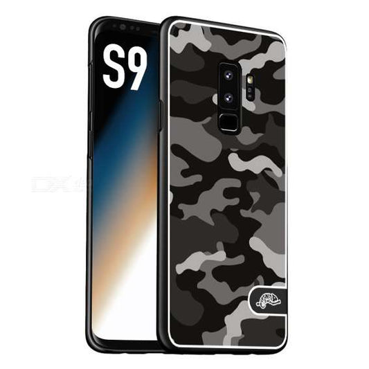CUSTOMIZZA - Custodia cover nera morbida in tpu compatibile per Samsung S9 camouflage mimetico militare nero black grigio