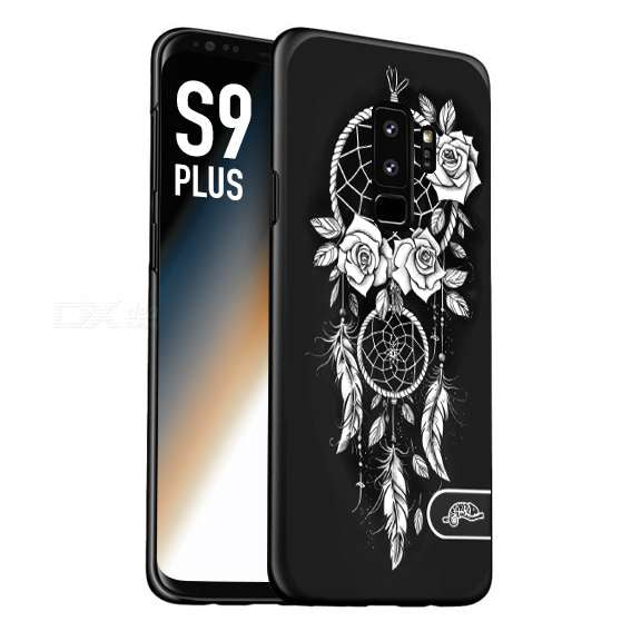 CUSTOMIZZA - Custodia cover nera morbida in tpu compatibile per Samsung S9 PLUS acchiappasogni dreamcatcher black and white bianco a rilievo disegnato tattoo tatuaggio