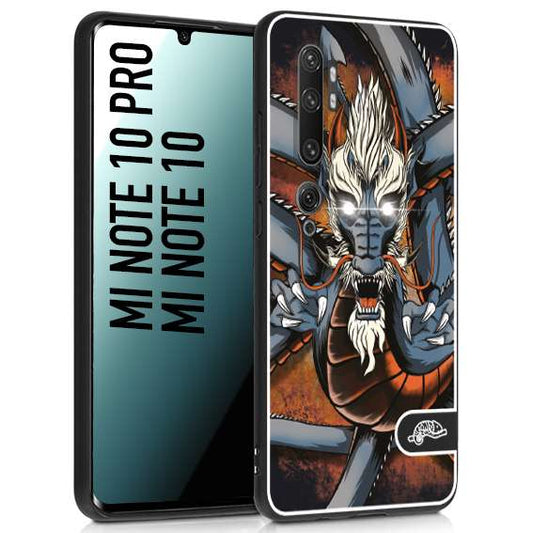 CUSTOMIZZA - Custodia cover nera morbida in tpu compatibile per Xiaomi Mi Note 10 - Mi Note 10 Pro drago giapponese tattoo japan dragon