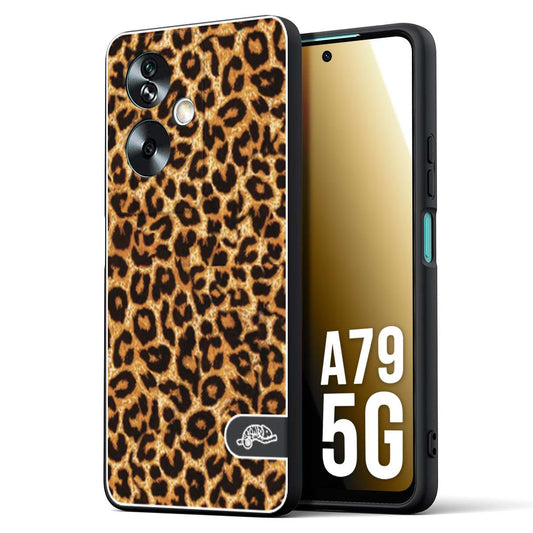 CUSTOMIZZA - Custodia cover nera morbida in tpu compatibile per Oppo A79 5G leopardato maculato donna marrone leopard brown