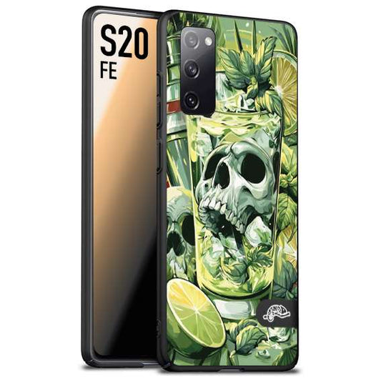 CUSTOMIZZA - Custodia cover nera morbida in tpu compatibile per Samsung S20 FE Mojito cocktail teschio illustrazione drink lime menta ghiacci tropicale street art