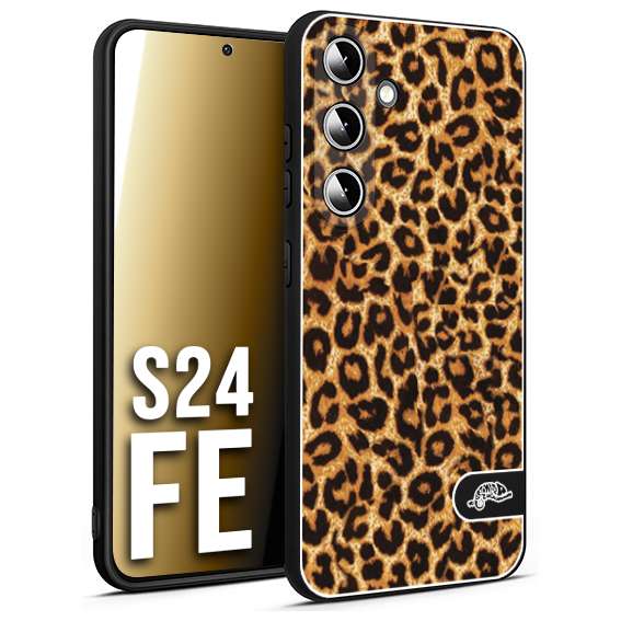 CUSTOMIZZA - Custodia cover nera morbida in tpu compatibile per Samsung S24 FE leopardato maculato donna marrone leopard brown