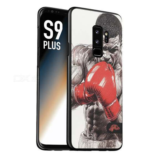 CUSTOMIZZA - Custodia cover nera morbida in tpu compatibile per Samsung S9 PLUS pugilato pugili disegno tattoo guantoni box pesi massimi gancio