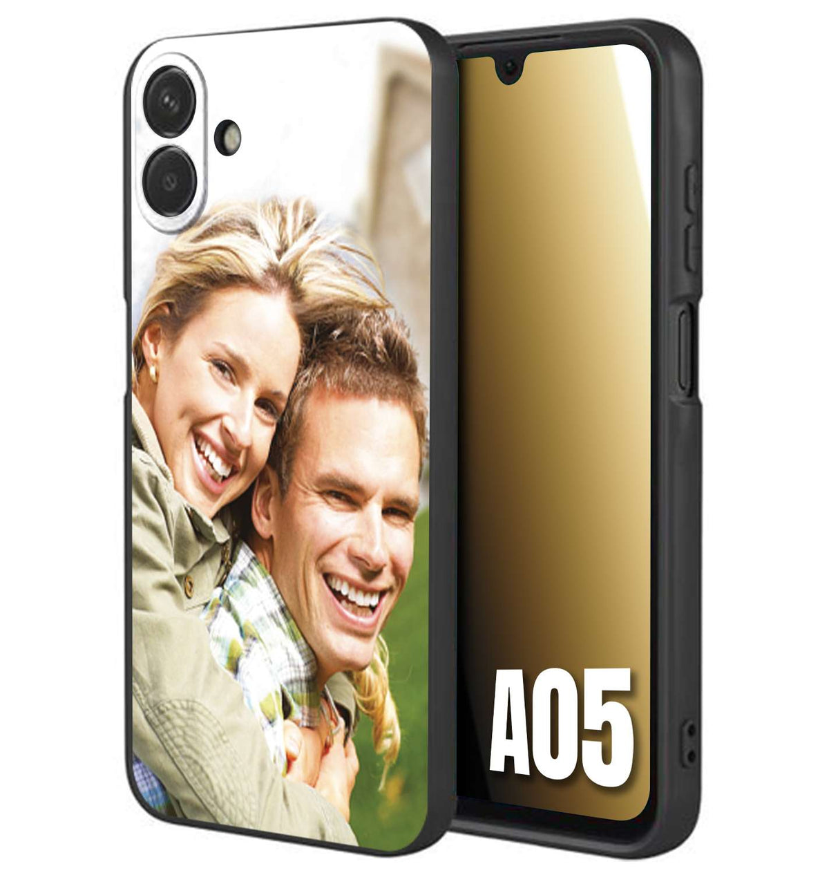 CUSTOMIZZA - Custodia cover nera morbida in tpu compatibile per Samsung A05 personalizzata con foto immagine scritta a piacere