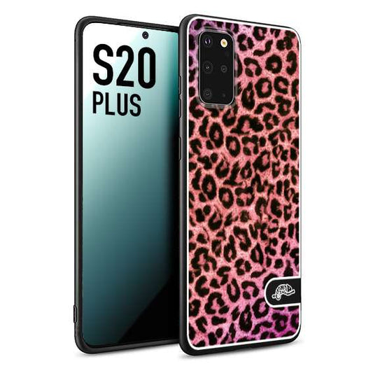 CUSTOMIZZA - Custodia cover nera morbida in tpu compatibile per Samsung S20 PLUS leopardato maculato donna rosa leopard