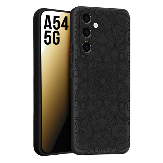 CUSTOMIZZA - Custodia cover nera morbida in tpu compatibile per Samsung A54 5G mandala nero fiore vedo non vedo donna