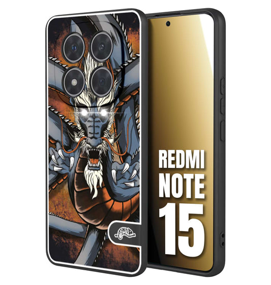 CUSTOMIZZA - Custodia cover nera morbida in tpu compatibile per Xiaomi Redmi Note 15 drago giapponese tattoo japan dragon