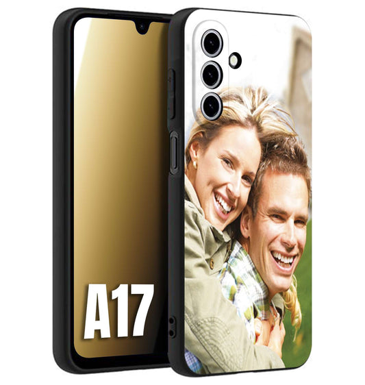 CUSTOMIZZA - Custodia cover nera morbida in tpu compatibile per Samsung A17 personalizzata con foto immagine scritta a piacere