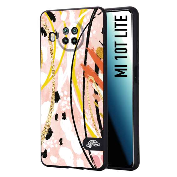 CUSTOMIZZA - Custodia cover nera morbida in tpu compatibile per Xiaomi Mi 10T LITE fiori astratti donna zebrato leopardato fantasia dorata gialla rosa colorata