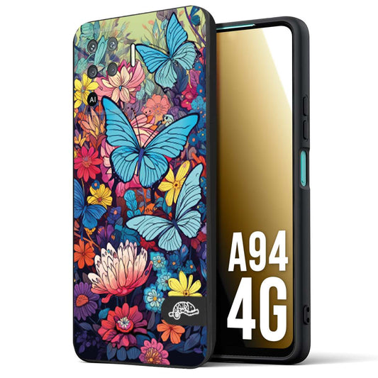 CUSTOMIZZA - Custodia cover nera morbida in tpu compatibile per Oppo Find X5 farfalle butterfly moderno donna disegnate gialla blu rosa