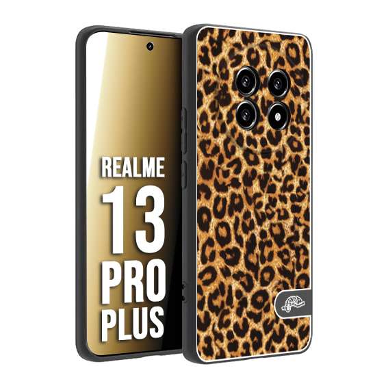 CUSTOMIZZA - Custodia cover nera morbida in tpu compatibile per Realme 13 PRO PLUS leopardato maculato donna marrone leopard brown