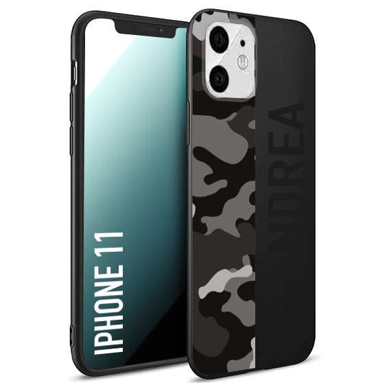 CUSTOMIZZA - Custodia cover nera morbida in tpu compatibile per iPhone 11 camouflage mimetico militare personalizzata nome