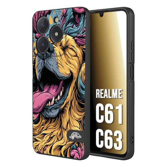 CUSTOMIZZA - Custodia cover nera morbida in tpu compatibile per Realme C61 - C63 Negroni cocktail teschio illustrazione rosso arancia ghiaccio piccante street art fumetto