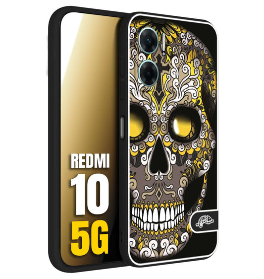 CUSTOMIZZA - Custodia cover nera morbida in tpu compatibile per Xiaomi Redmi 10 5G effetto marmo marble verde green venature dorato pietra