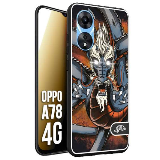 CUSTOMIZZA - Custodia cover nera morbida in tpu compatibile per Oppo A78 4G drago giapponese tattoo japan dragon