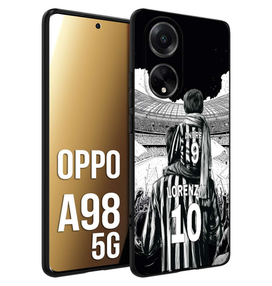 CUSTOMIZZA - Custodia cover nera morbida in tpu compatibile per Oppo A98 5G personalizzata calcio football nome e numero calciatori bianconeri bianca e nera