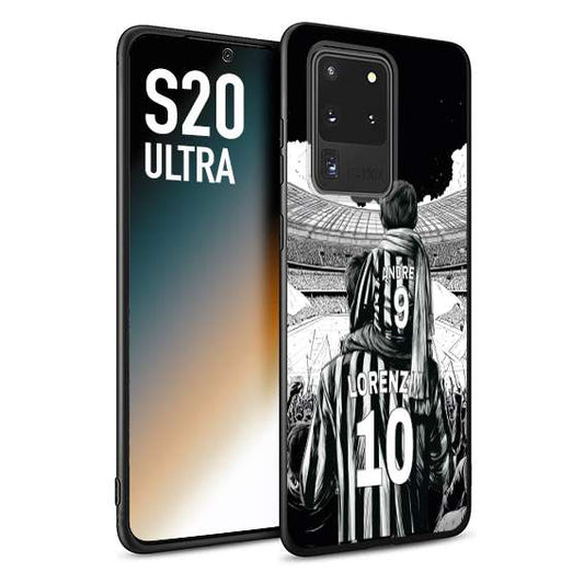 CUSTOMIZZA - Custodia cover nera morbida in tpu compatibile per Samsung S20 ULTRA personalizzata calcio football nome e numero calciatori bianconeri bianca e nera