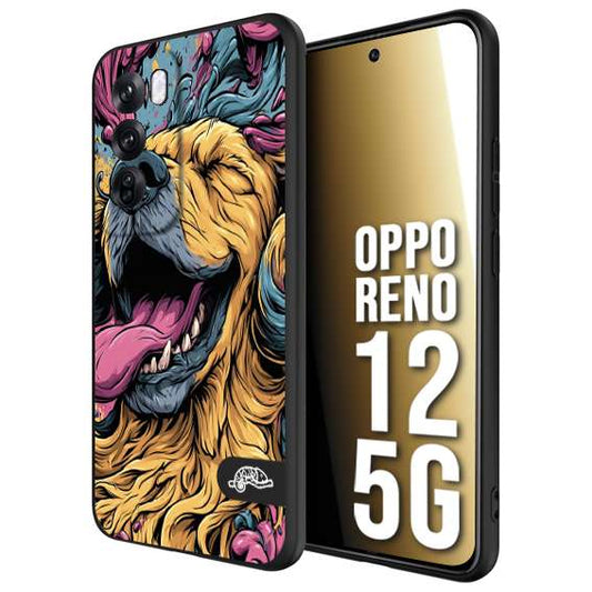 CUSTOMIZZA - Custodia cover nera morbida in tpu compatibile per Oppo Reno 12 5G Negroni cocktail teschio illustrazione rosso arancia ghiaccio piccante street art fumetto
