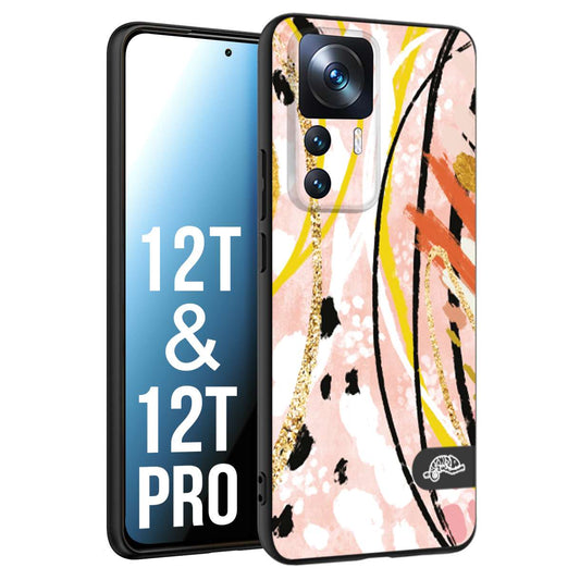 CUSTOMIZZA - Custodia cover nera morbida in tpu compatibile per Xiaomi 12T - 12T PRO fiori astratti donna zebrato leopardato fantasia dorata gialla rosa colorata