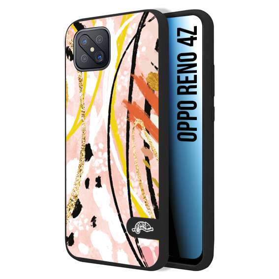 CUSTOMIZZA - Custodia cover nera morbida in tpu compatibile per Oppo Reno 4Z fiori astratti donna zebrato leopardato fantasia dorata gialla rosa colorata