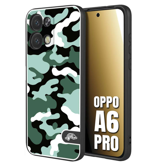 CUSTOMIZZA - Custodia cover nera morbida in tpu compatibile per Oppo A6 PRO camouflage mimetico militare verde green