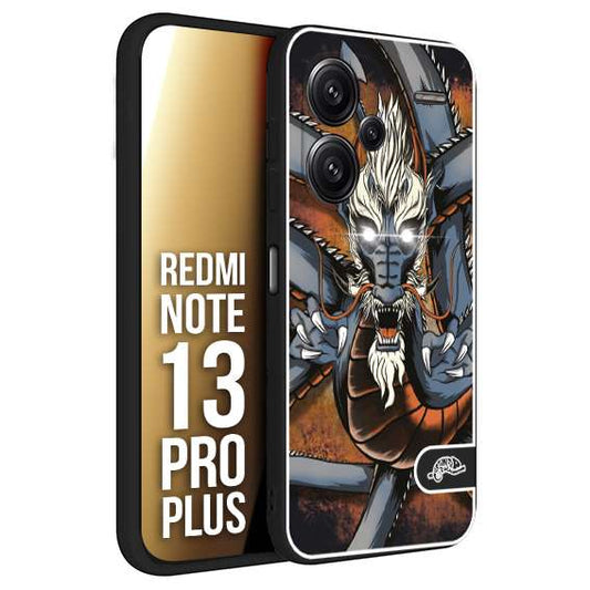 CUSTOMIZZA - Custodia cover nera morbida in tpu compatibile per Xiaomi Redmi Note 13 PRO PLUS drago giapponese tattoo japan dragon