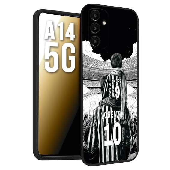 CUSTOMIZZA - Custodia cover nera morbida in tpu compatibile per Samsung A14 5G personalizzata calcio football nome e numero calciatori bianconeri bianca e nera