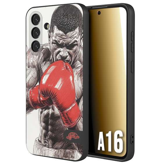CUSTOMIZZA - Custodia cover nera morbida in tpu compatibile per Samsung A16 pugilato pugili disegno tattoo guantoni box pesi massimi gancio
