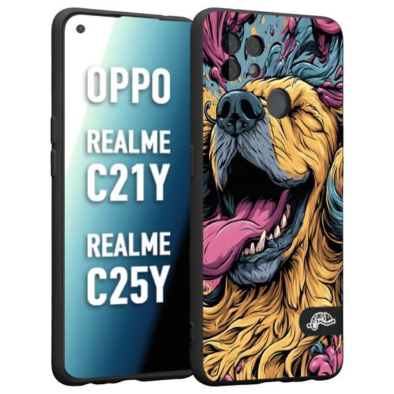 CUSTOMIZZA - Custodia cover nera morbida in tpu compatibile per Realme C21Y - C25Y Negroni cocktail teschio illustrazione rosso arancia ghiaccio piccante street art fumetto