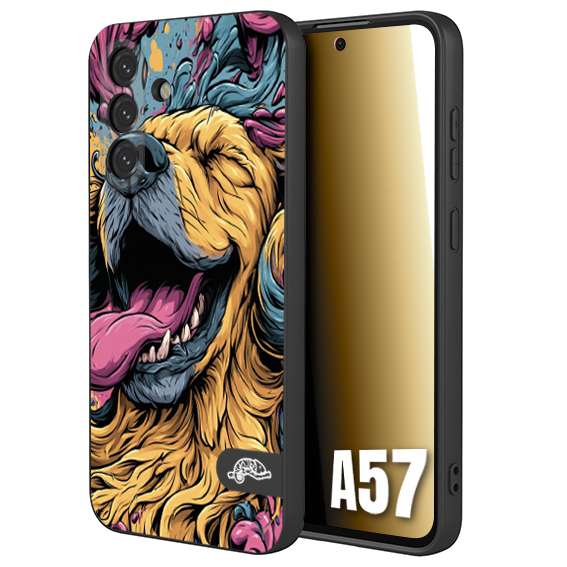 CUSTOMIZZA - Custodia cover nera morbida in tpu compatibile per Samsung A57 Negroni cocktail teschio illustrazione rosso arancia ghiaccio piccante street art fumetto