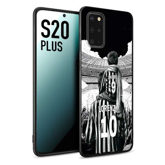 CUSTOMIZZA - Custodia cover nera morbida in tpu compatibile per Samsung S20 PLUS personalizzata calcio football nome e numero calciatori bianconeri bianca e nera