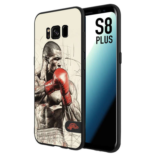 CUSTOMIZZA - Custodia cover nera morbida in tpu compatibile per Samsung S8 PLUS pugilato pugili disegno tattoo guantoni box sport ring