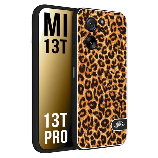 CUSTOMIZZA - Custodia cover nera morbida in tpu compatibile per Xiaomi 13T - 13T PRO leopardato maculato donna marrone leopard brown