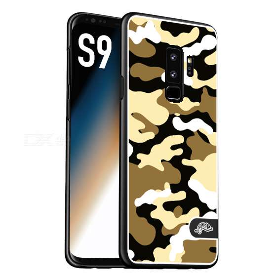 CUSTOMIZZA - Custodia cover nera morbida in tpu compatibile per Samsung S9 camouflage mimetico militare giallo desert brown