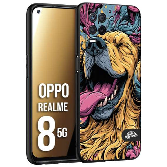 CUSTOMIZZA - Custodia cover nera morbida in tpu compatibile per Realme 8 5G Negroni cocktail teschio illustrazione rosso arancia ghiaccio piccante street art fumetto