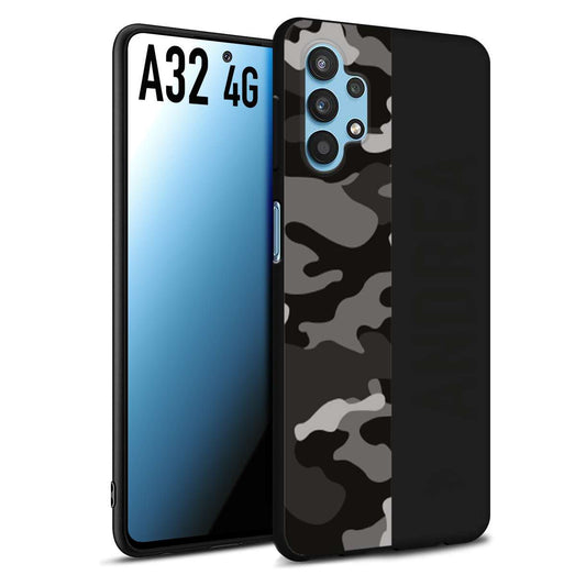 CUSTOMIZZA - Custodia cover nera morbida in tpu compatibile per Samsung A32 4G camouflage mimetico militare personalizzata nome