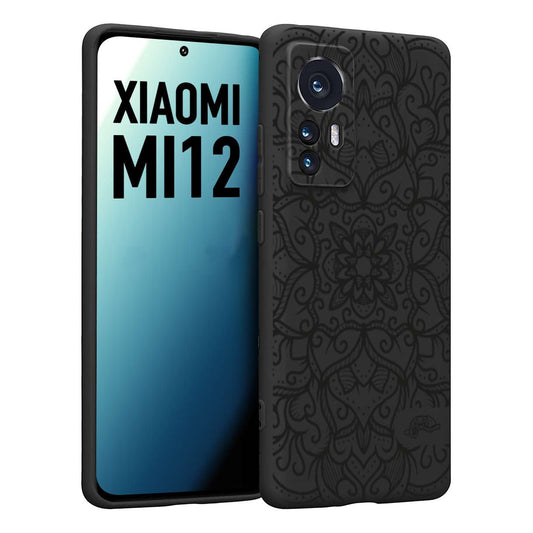 CUSTOMIZZA - Custodia cover nera morbida in tpu compatibile per Xiaomi 12 5G mandala nero fiore vedo non vedo donna