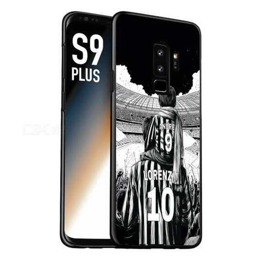 CUSTOMIZZA - Custodia cover nera morbida in tpu compatibile per Samsung S9 PLUS personalizzata calcio football nome e numero calciatori bianconeri bianca e nera