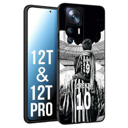 CUSTOMIZZA - Custodia cover nera morbida in tpu compatibile per Xiaomi 12T - 12T PRO personalizzata calcio football nome e numero calciatori bianconeri bianca e nera