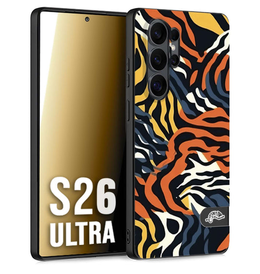 CUSTOMIZZA - Custodia cover nera morbida in tpu compatibile per Samsung S26 ULTRA leopardato maculato tigrato tiger colorata gialla blu arancio