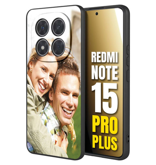 CUSTOMIZZA - Custodia cover nera morbida in tpu compatibile per Xiaomi Redmi Note 15 PRO PLUS personalizzata con foto immagine scritta a piacere