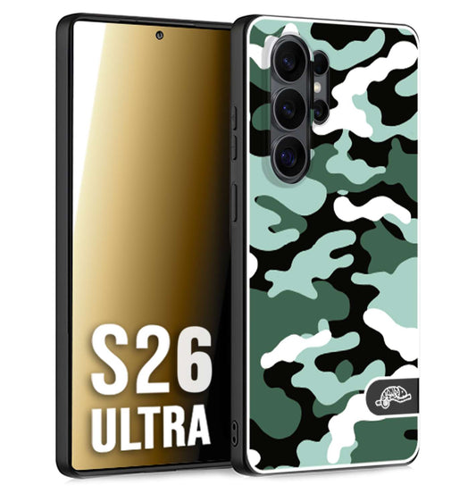 CUSTOMIZZA - Custodia cover nera morbida in tpu compatibile per Samsung S26 ULTRA camouflage mimetico militare verde green