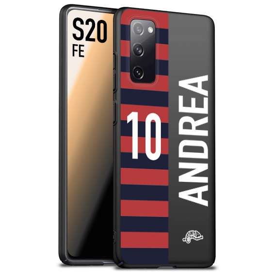 CUSTOMIZZA - Custodia cover nera morbida in tpu compatibile per Samsung S20 FE personalizzata calcio football nome e numero calciatori rossoblu