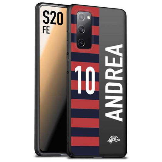 CUSTOMIZZA - Custodia cover nera morbida in tpu compatibile per Samsung S20 FE personalizzata calcio football nome e numero calciatori rossoblu